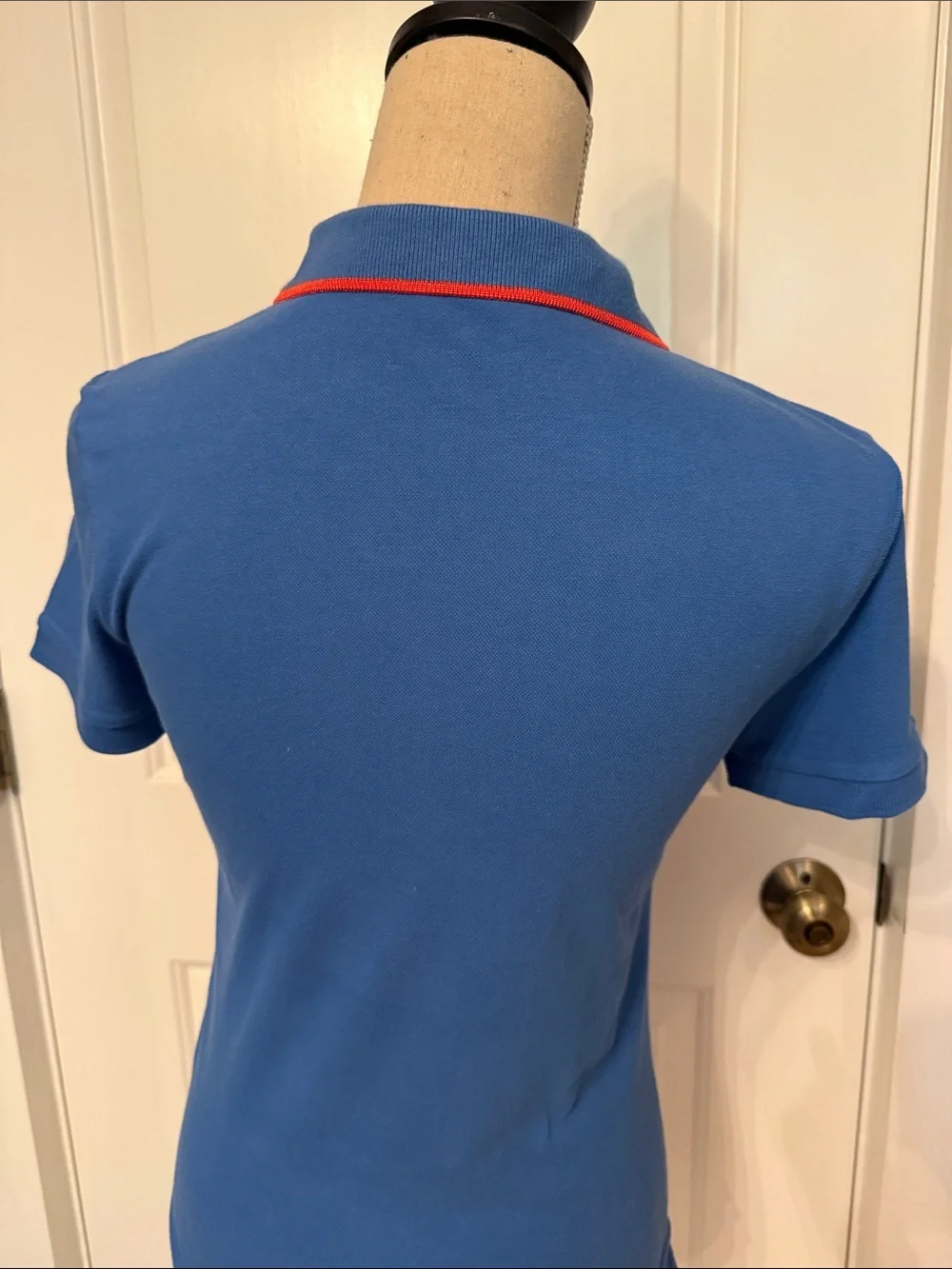 KATE SPADE TOP POLO SHIRT BLUE SHORT SLEEVE TEE PINK ACCENT Size S